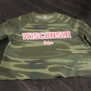 Cropped Camouflage Wisconsin Sweatshirt
